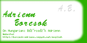 adrienn borcsok business card